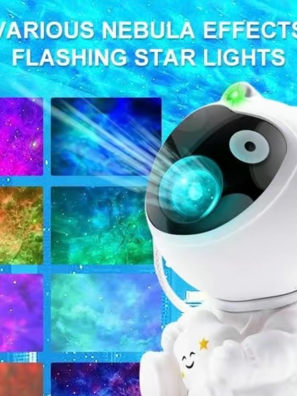 White Star & Nebula Projector Night Light - Galaxy Effects